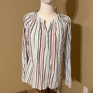 Time and Tru Multicolor Striped Blouse